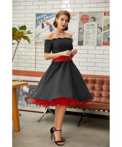 Women 50s Petticoat Skirts Tutu Crinoline Underskirt CL8922 - 2-pack（white+red） - CV18M5CTXTU $33.84 Slips