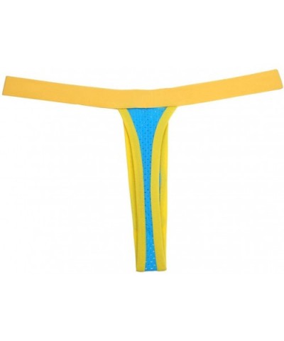 Men's Breath Hole Mini Pouch Thong Underwear - Light Blue - C511YSF8SSB $13.37 G-Strings & Thongs