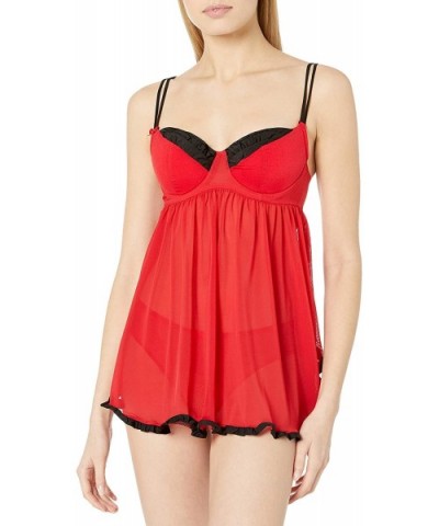 Women's Trixie Babydoll - Tango Red - CX12GMC0187 $53.22 Baby Dolls & Chemises