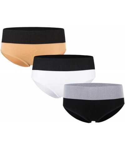 Women's Comfort Underwear Brief Panty-Stretch Nylon Bikini Panties(Pack of 3) - 001-multicolor - CH18OCAZHC7 $15.31 Panties