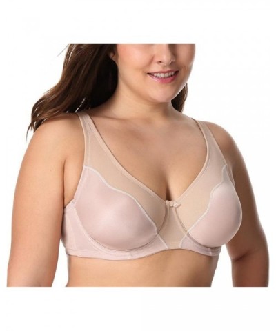 Women Comfort V-Neck Full Coverage No Padding Underwire Minimizer Bra - Gray Purple07 - C318QECRMGI $58.23 Bras