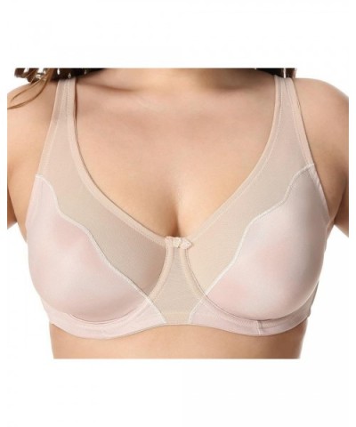 Women Comfort V-Neck Full Coverage No Padding Underwire Minimizer Bra - Gray Purple07 - C318QECRMGI $58.23 Bras