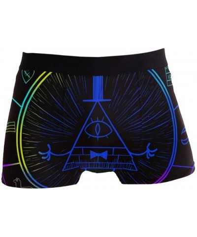 Mens No Ride-up Underwear Cartoon Pizza Boxer Briefs - Bill Cipher Wheel Zodiac - CC18Y59HHSS $25.49 Boxer Briefs