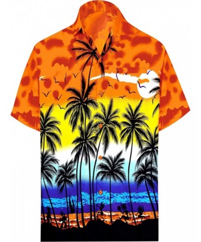 Men's Relaxed Short Sleeve Button Down Casual Hawaiian Shirt Printed D - Pumpkin Orange_w138 - CN11U5C1ET1 $19.13 Nightgowns ...