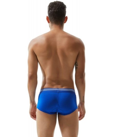 Mens Low-Rise Sexy Trunk Boxer Brief Underwear - 80207 Blue - CQ18HM5Y42D $28.65 Boxer Briefs