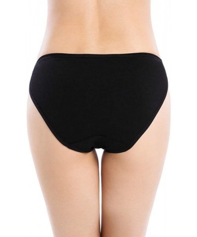 Womens String Bikini Briefs Soft Cotton Low Rise High-Cut Panties - 4 Black - CZ18LKWWQE8 $15.29 Panties