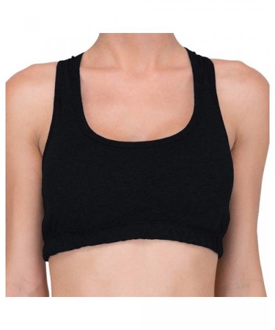 Women's Hypoallergenic Racer Back Croptop Bra - Black - CZ18DTRXZSC $53.62 Bras