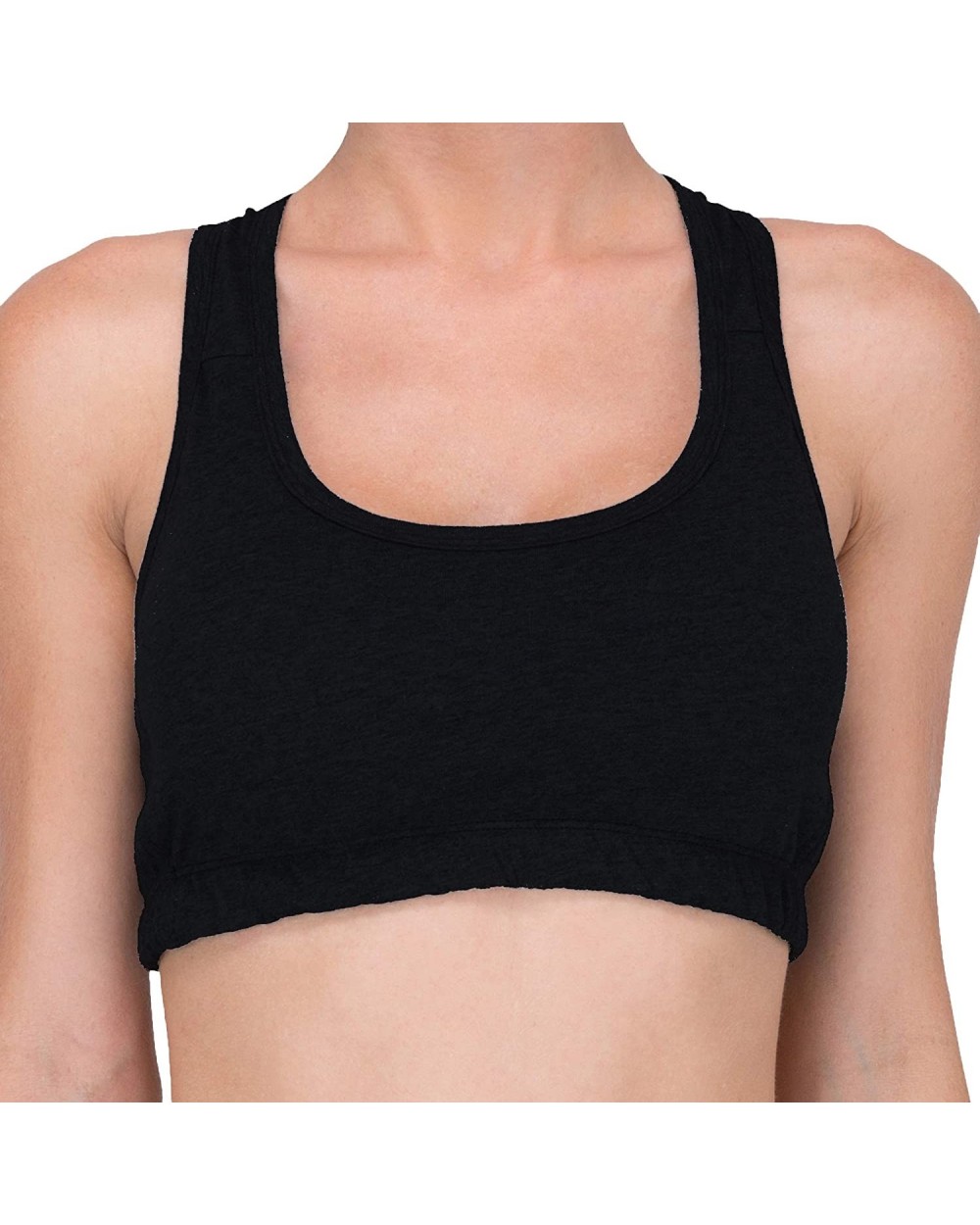 Women's Hypoallergenic Racer Back Croptop Bra - Black - CZ18DTRXZSC $53.62 Bras