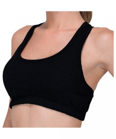 Women's Hypoallergenic Racer Back Croptop Bra - Black - CZ18DTRXZSC $53.62 Bras