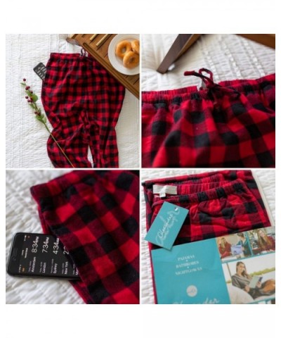 Women's Flannel Pajama Pants- Long Cotton Pj Bottoms - Blue Red and Green Plaid Jogger - CU18TUL7WNN $40.86 Bottoms