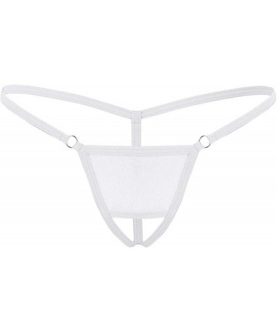 Men's Sissy Crossdress Panties Underwear Low Rise Hollow Out Bikini Thong G-String Lingerie - White - CJ19CAN9WU3 $13.26 G-St...