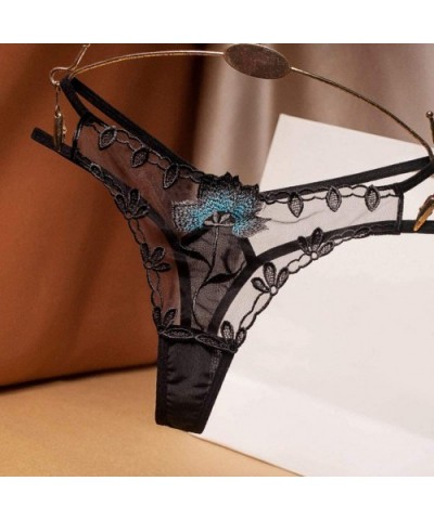 Women Floral G-String Sexy Lace Cut Out Thong Ladies Panties Briefs Underwear for Passion Night - Black - CG19DE7NL6H $13.05 ...