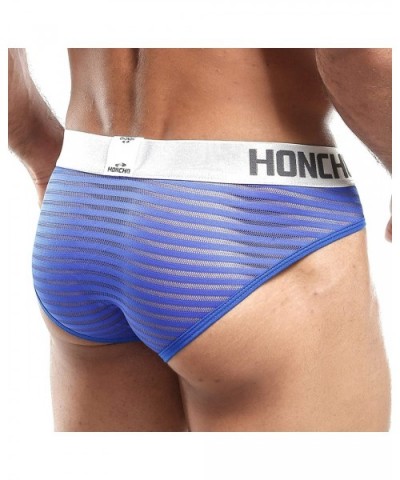 Men's Designer Micro Back Brief Soft Sheer Fashionable Underwear - Royal Blue - CD18OZRGQXY $15.50 Briefs