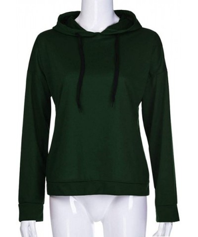 Hooded Pullover Sweatshirt Hoodie Pullover Blouse Cross Back Solid Color Top Blouse Casual Outwear - Green - CA18AG9O8ZT $30....