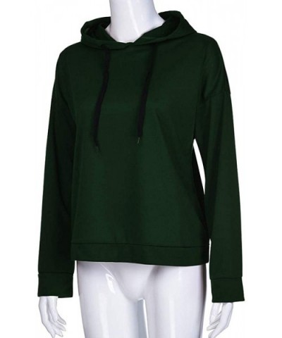 Hooded Pullover Sweatshirt Hoodie Pullover Blouse Cross Back Solid Color Top Blouse Casual Outwear - Green - CA18AG9O8ZT $30....