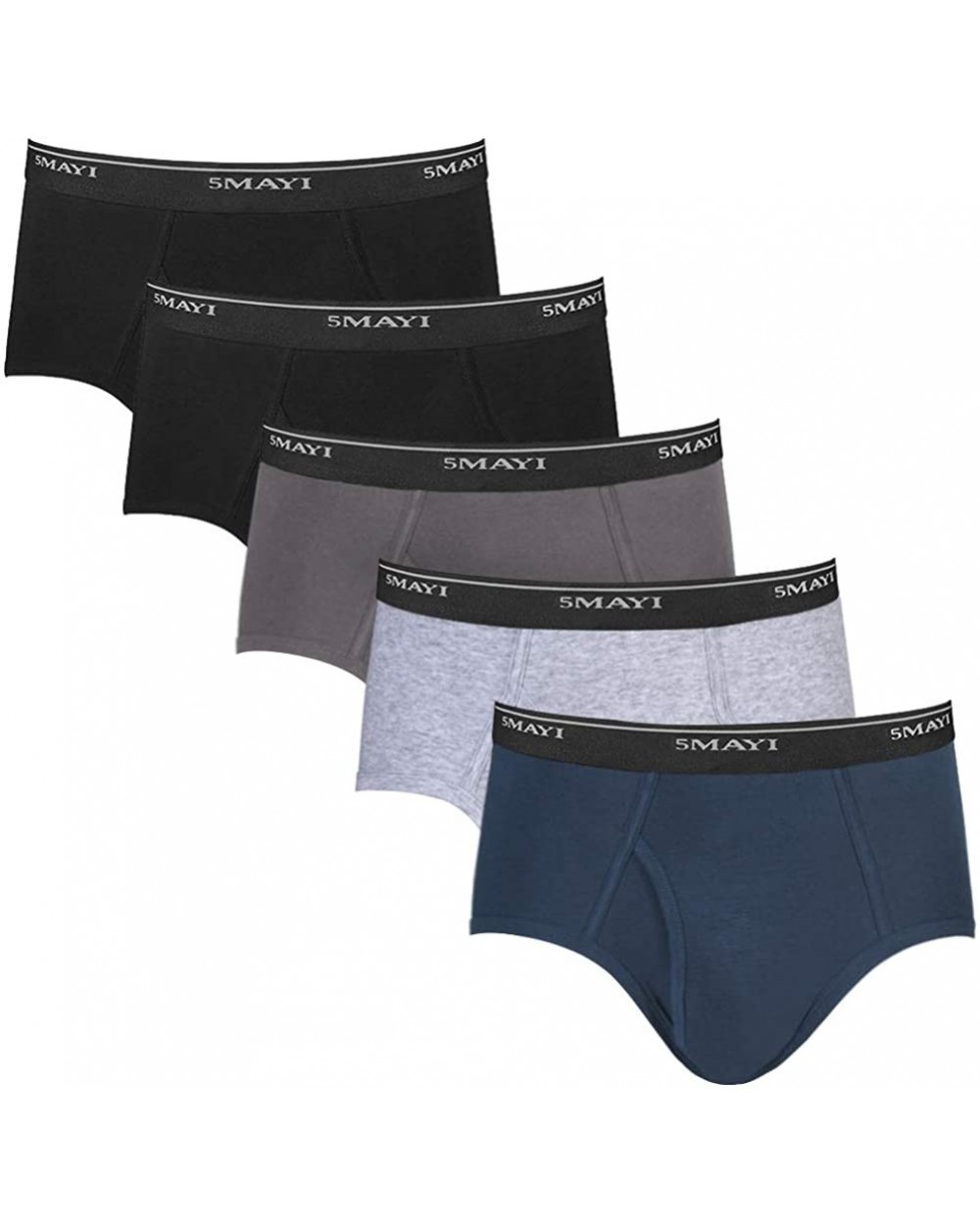 Mens Briefs Underwear Black Cotton Mid-Rise Mens Underwear Briefs for Men Pack - A 5 Pairs Briefs - CM18QWIT7N3 $18.93 Briefs