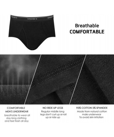 Mens Briefs Underwear Black Cotton Mid-Rise Mens Underwear Briefs for Men Pack - A 5 Pairs Briefs - CM18QWIT7N3 $18.93 Briefs