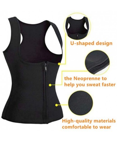 Women Waist Trainer Corset Three-Breasted Zipper Body Shaper Cincher Tank Top - 2 - C9193ROL7Z3 $21.25 Shapewear