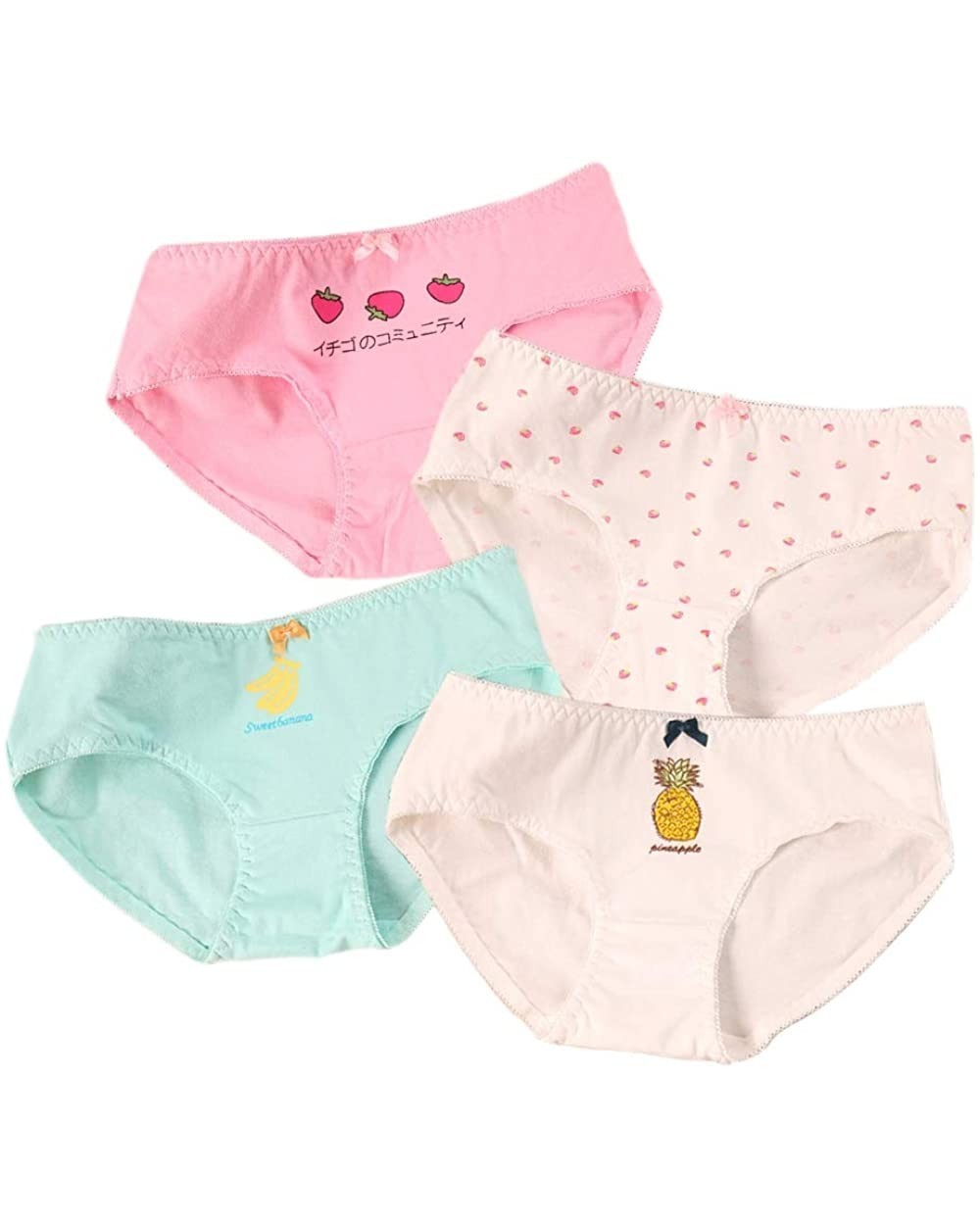 Teen Big Girls' Soft Cotton Underwear Panties Brief 4 Pack in Box - 4 Pack Olu3601 - CI18LEUATT9 $24.01 Panties