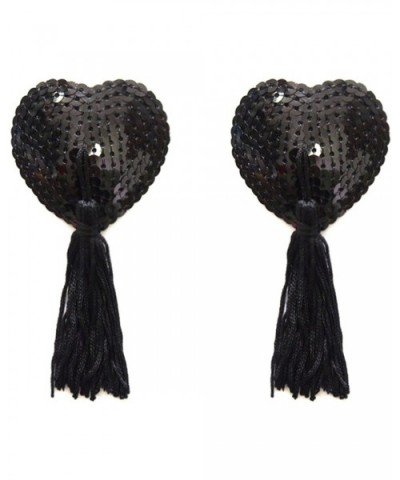 Women Lingerie Sequin Tassel Breast Bra Cover Pasties Sexy Erotic Tools - Black - C019602QCLH $24.71 Accessories