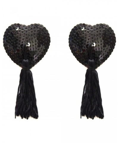 Women Lingerie Sequin Tassel Breast Bra Cover Pasties Sexy Erotic Tools - Black - C019602QCLH $24.71 Accessories