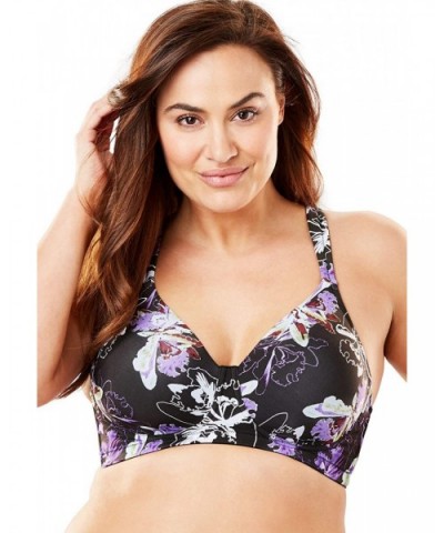 Molded Padded Seamless Wirefree Full Figure Bra Glowing Floral 46C - CB18I0MGGTL $51.93 Bras