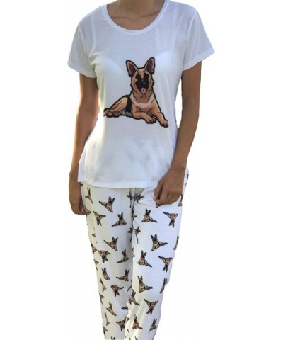 GERMAN SHEPHERD dog pajama set (top & bottom) with pants for women- color white - CP19800A638 $67.21 Sets