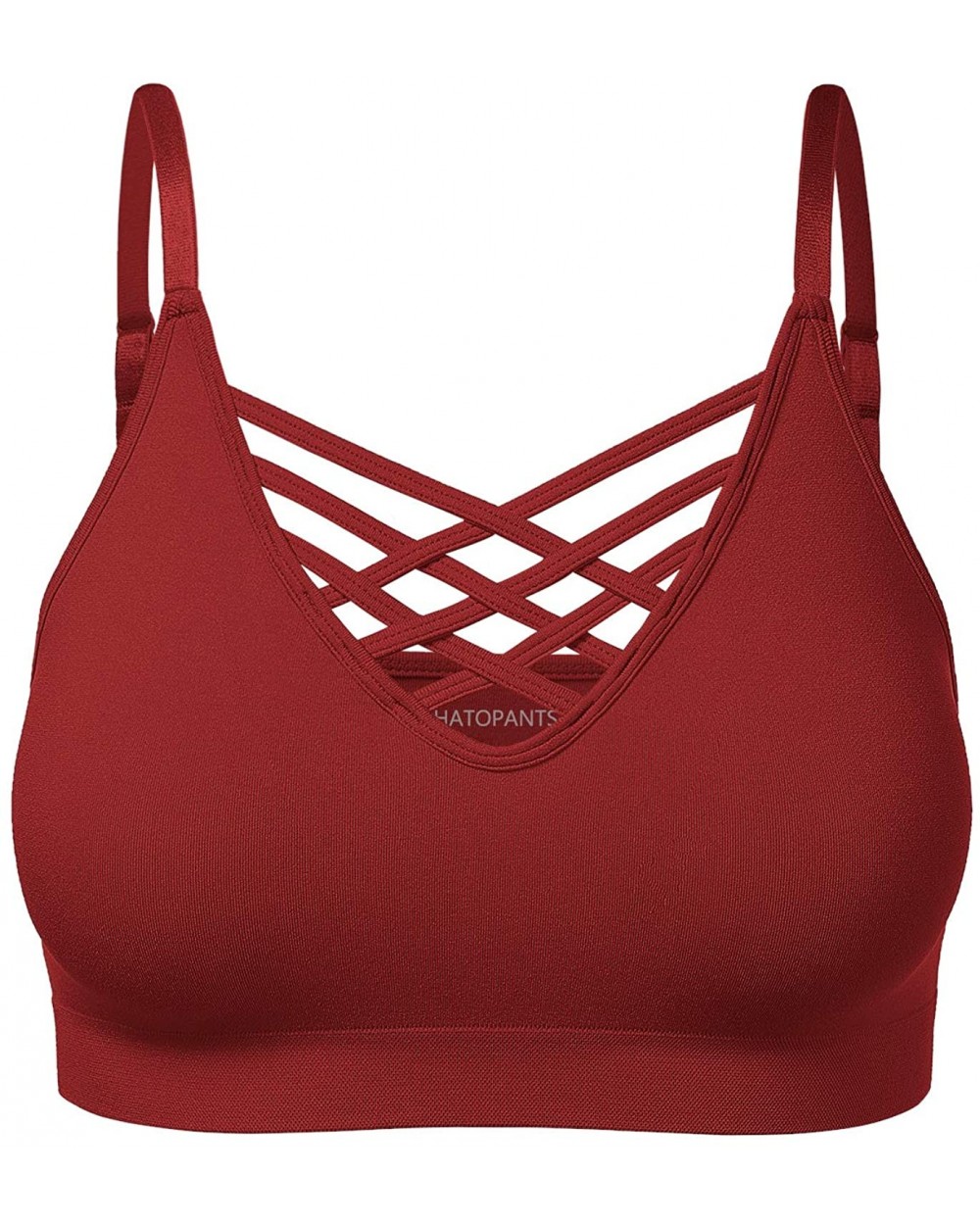 Women's Workout Seamless Strappy Bralette Exercise Adjustable Straps Tops - 102-dark Rust - CF18RGE5N72 $17.77 Bras