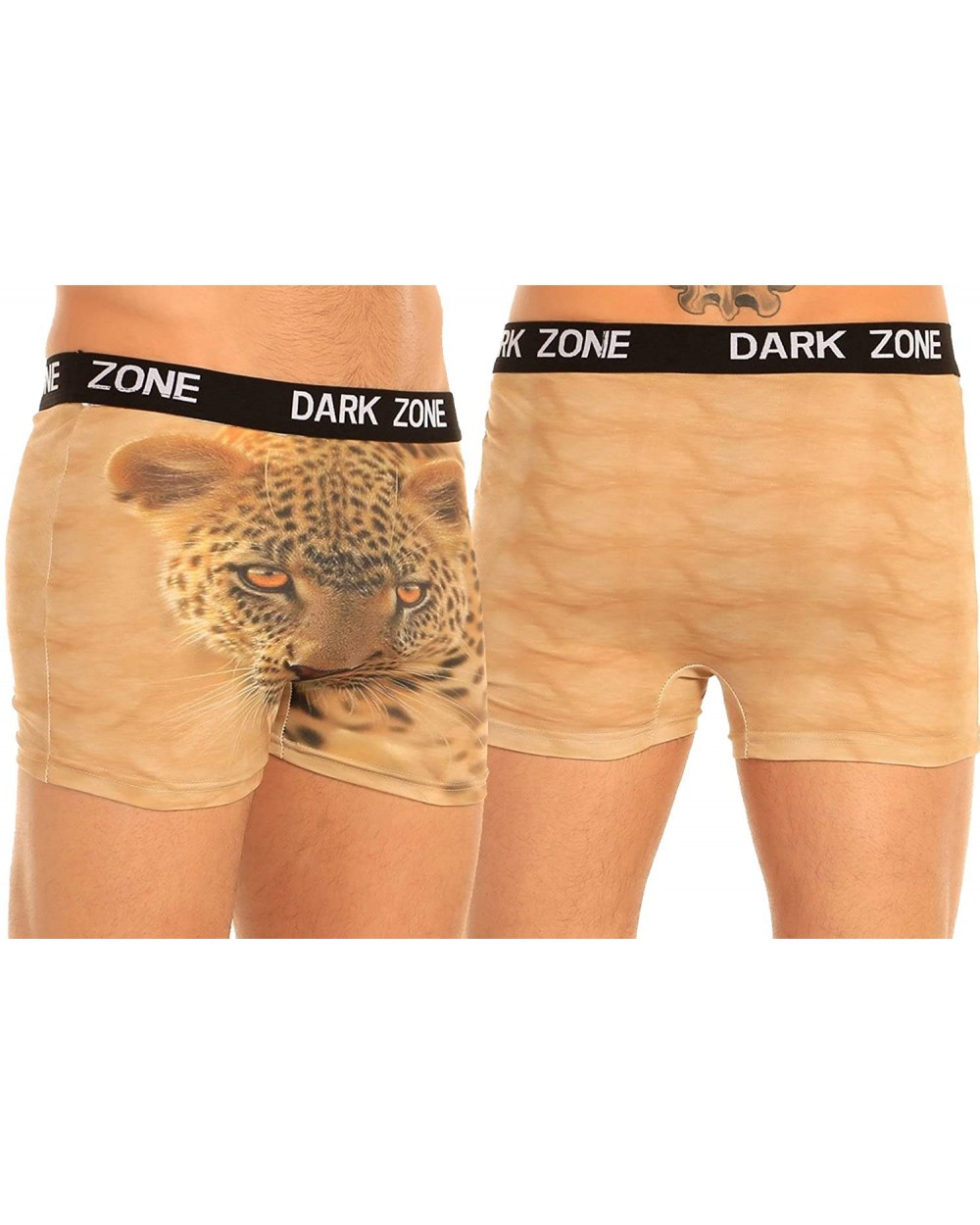 Mens Exotic Boxer Briefs Darkzone Series Soft Stretchy Underwear in Wild Prints - Leopard - CP18CK49YLC $25.29 Boxer Briefs