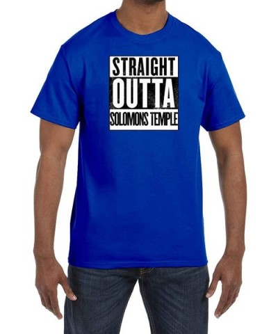 Straight Outta Solomon's Temple Masonic Men's Crewneck T-Shirt - Royal - CQ1853OG9U6 $29.90 Undershirts