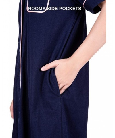 Loungewear Long Nightgown for Women Soft Short Sleeve Full Length Night Shirts Sleepwear - Dark Blue - CE194UKHR2W $52.75 Nig...