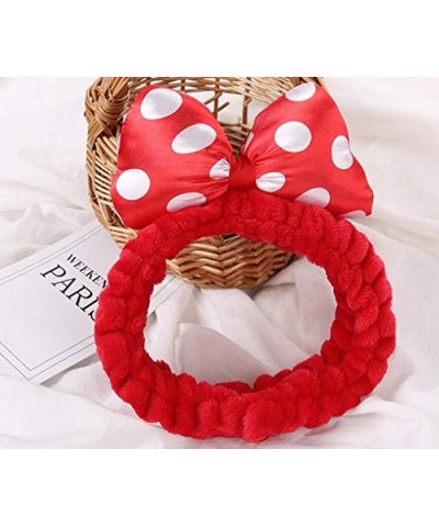 Soft Caroset Cosmetic Headband Antler Headband Christmas Headbands-(Red Bowknot Style） - Red Style 1 - C1121OSZIEB $15.96 Bras