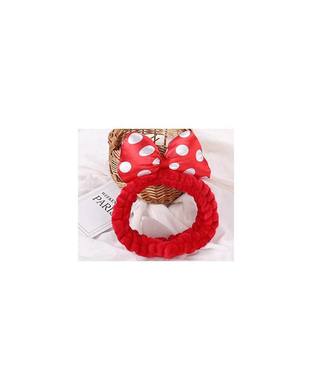 Soft Caroset Cosmetic Headband Antler Headband Christmas Headbands-(Red Bowknot Style） - Red Style 1 - C1121OSZIEB $15.96 Bras