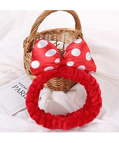 Soft Caroset Cosmetic Headband Antler Headband Christmas Headbands-(Red Bowknot Style） - Red Style 1 - C1121OSZIEB $15.96 Bras