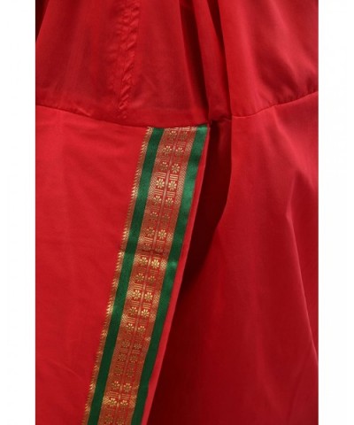 Ready to Wear Dhoti and Angavastram Set with Woven Golden Border - Bittersweet Red - CU1857O2U2Q $62.04 Sleep Sets