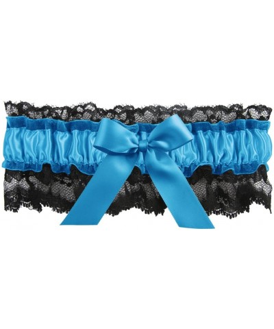 Britney Garter- Black/Turquoise - Black/Turquoise - CT125Q7K7QZ $17.87 Garters & Garter Belts