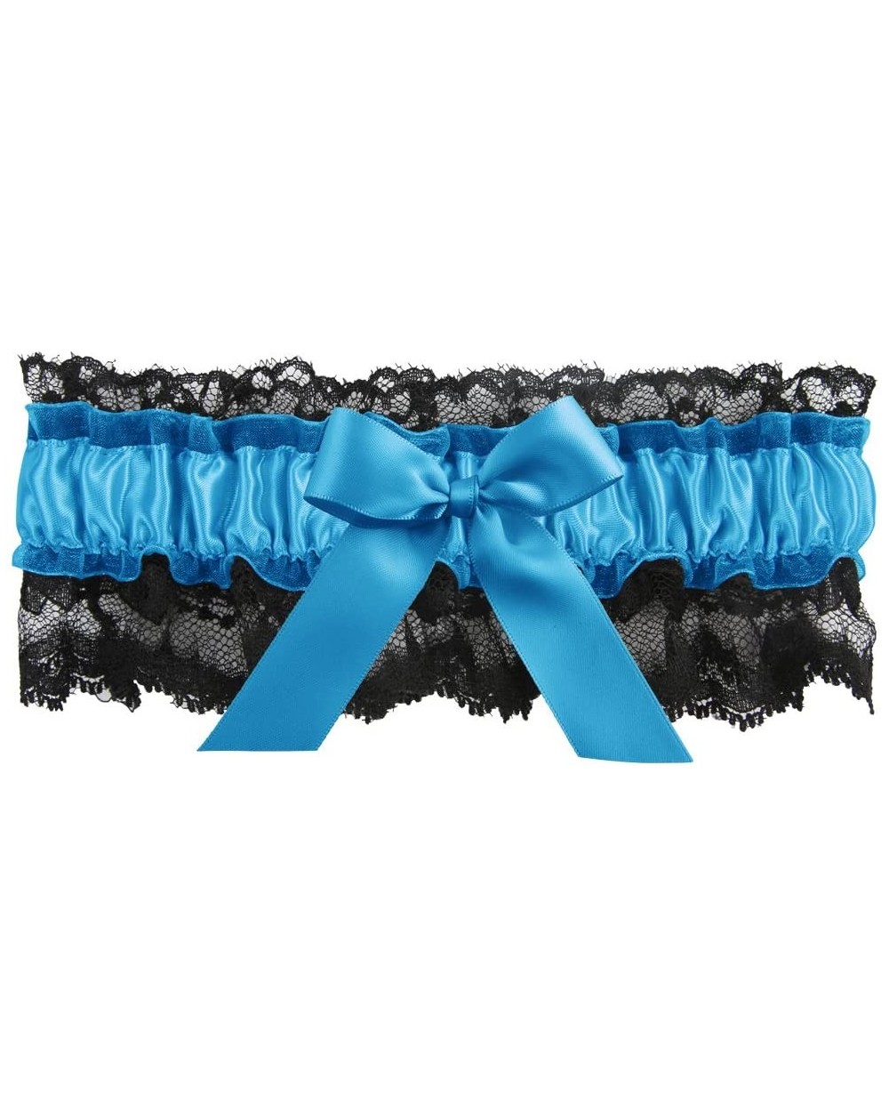 Britney Garter- Black/Turquoise - Black/Turquoise - CT125Q7K7QZ $17.87 Garters & Garter Belts