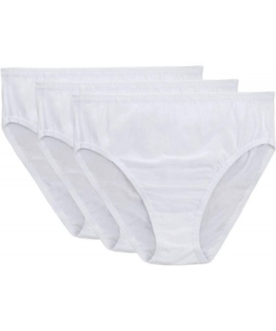 Women's Plus Size Underwear High-Cut Briefs Panties 3 Pack Cotton Stretch - White - CT18TEGZMZ4 $22.00 Panties