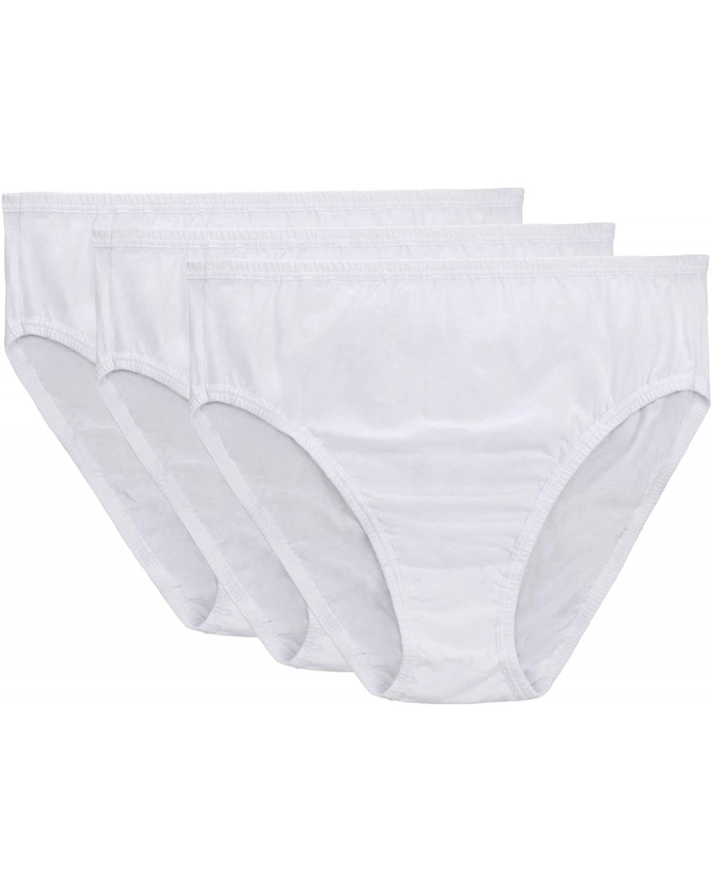 Women's Plus Size Underwear High-Cut Briefs Panties 3 Pack Cotton Stretch - White - CT18TEGZMZ4 $22.00 Panties