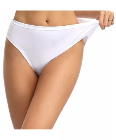 Women's Plus Size Underwear High-Cut Briefs Panties 3 Pack Cotton Stretch - White - CT18TEGZMZ4 $22.00 Panties