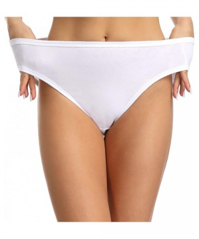 Women's Plus Size Underwear High-Cut Briefs Panties 3 Pack Cotton Stretch - White - CT18TEGZMZ4 $22.00 Panties