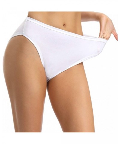 Women's Plus Size Underwear High-Cut Briefs Panties 3 Pack Cotton Stretch - White - CT18TEGZMZ4 $22.00 Panties