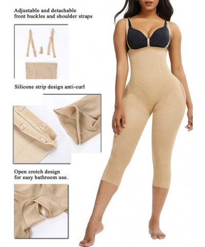 Women Open-Bust Body Shaper Hi-Waist Tummy Control Fajas Butt Lifter Thigh Shapewear Capri Leggings - Beige 1 - CN1963W8WEE $...