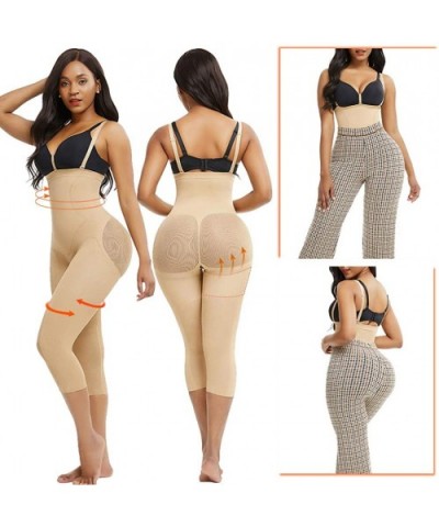 Women Open-Bust Body Shaper Hi-Waist Tummy Control Fajas Butt Lifter Thigh Shapewear Capri Leggings - Beige 1 - CN1963W8WEE $...