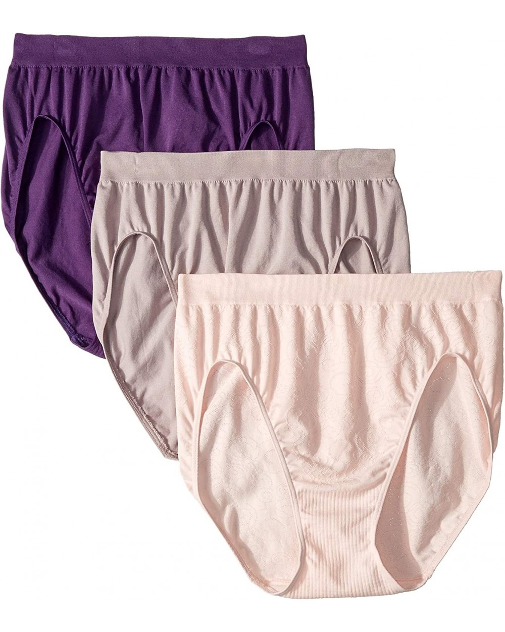 Comfort Revolution Microfiber Hi-Cut Panty 3-Pack - Pink/Steel/Purple - CU18ORT60UU $45.67 Panties