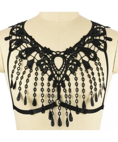 Women Lace Body Harness Plus Size Bra Strappy Gothic Bralette Black Adjustable - Black - C018EQLNWZQ $29.70 Bras