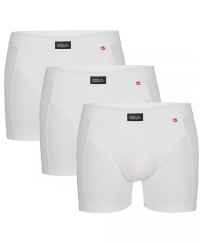 Men's Cotton Trunks 3-Pack- Stretchy Soft Fitted Boxer- Classic Fit Underwear- Comfortable Boxer Shorts - White - C8194XCXETR...