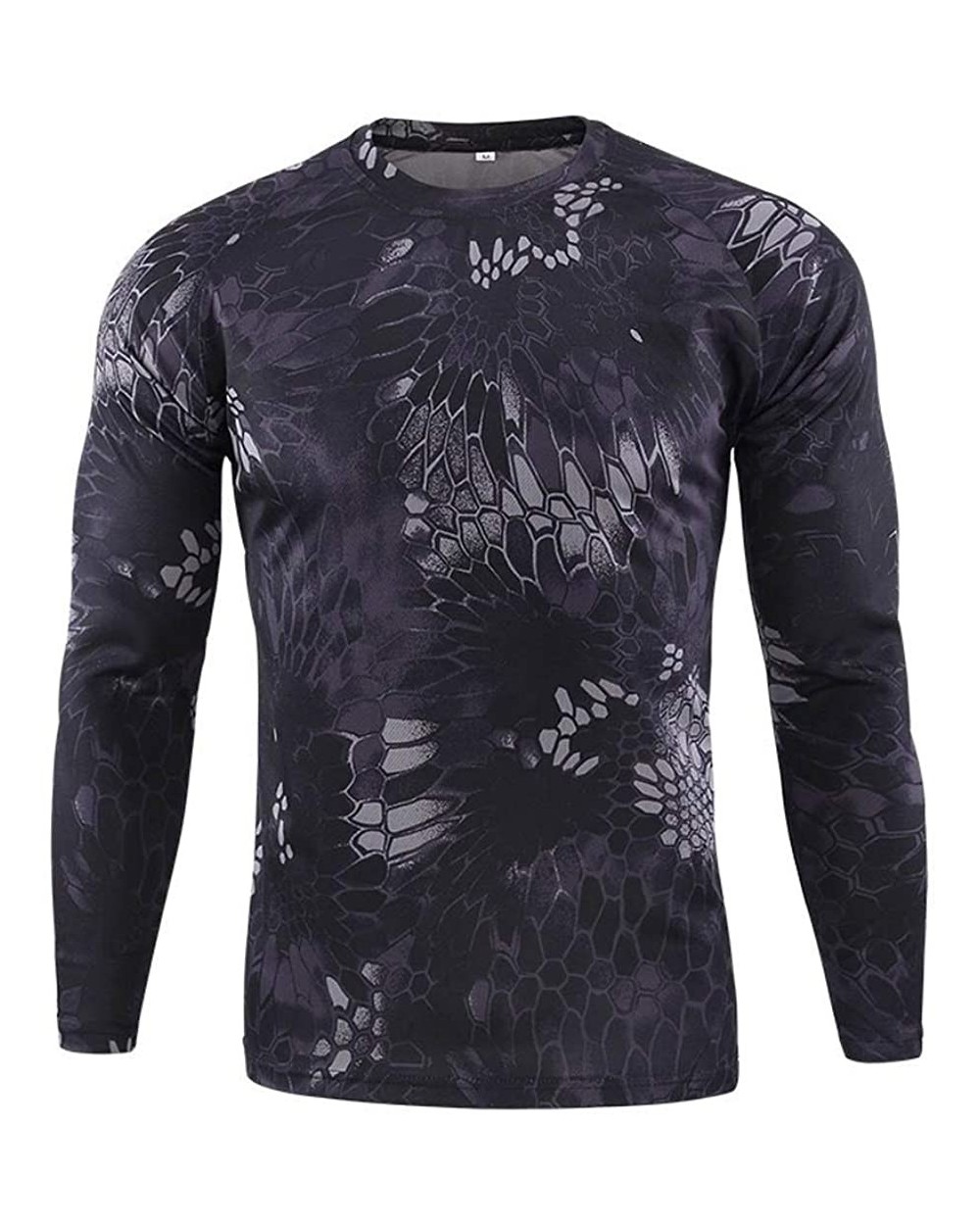 Men's Camouflage Outdoor Tactical Quick-Drying Long Sleeves Shirt Workout Bodybuilding Muscle Top - Black - CM19DHXXHH7 $31.2...