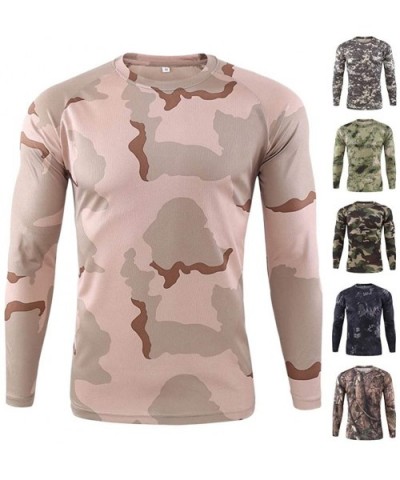 Men's Camouflage Outdoor Tactical Quick-Drying Long Sleeves Shirt Workout Bodybuilding Muscle Top - Black - CM19DHXXHH7 $31.2...