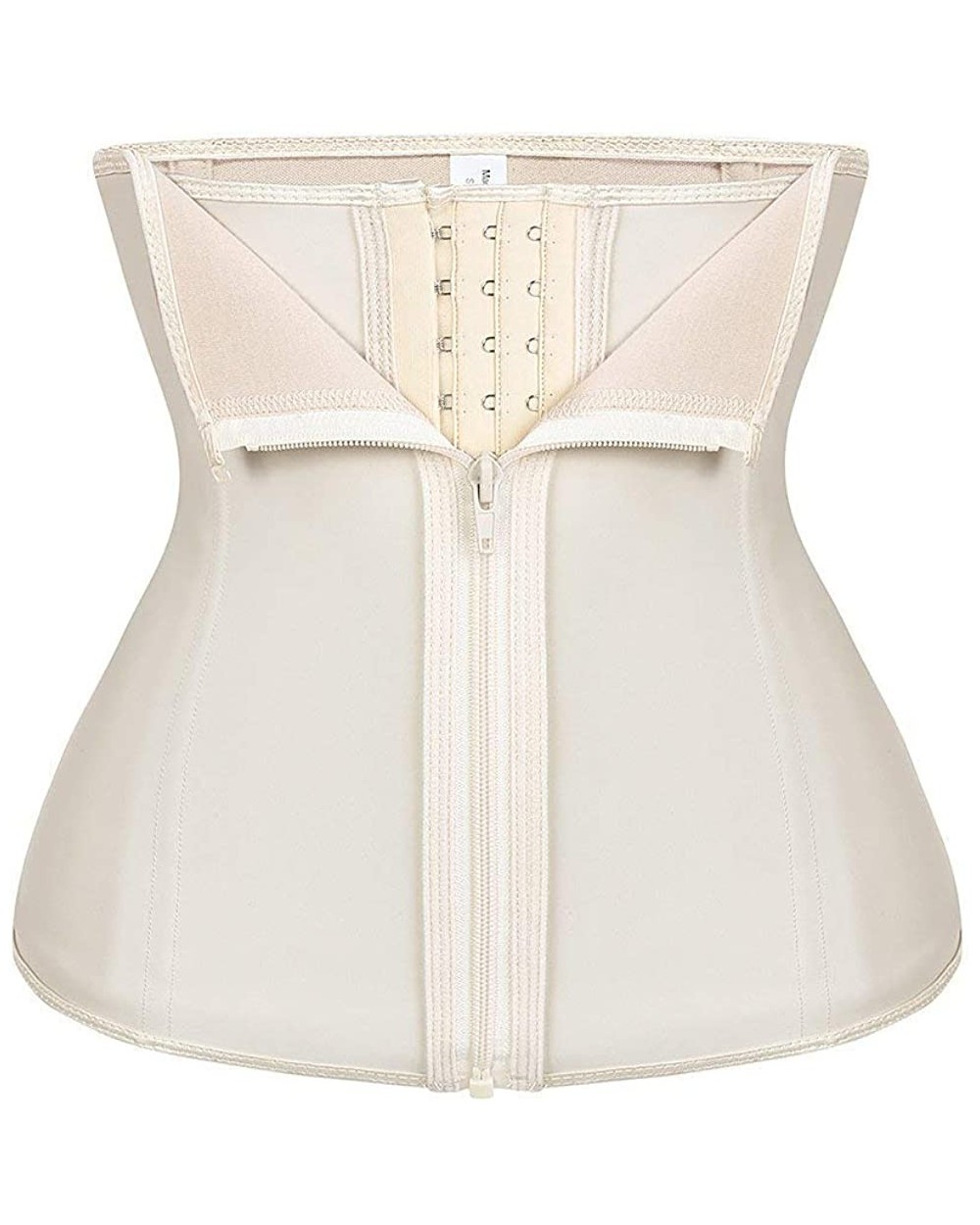 Womens Breathable Latex Waist Training Cincher Underbust Corset Body Shaper - Beige Zipper&hook - CS18HU0ELIC $52.18 Bustiers...